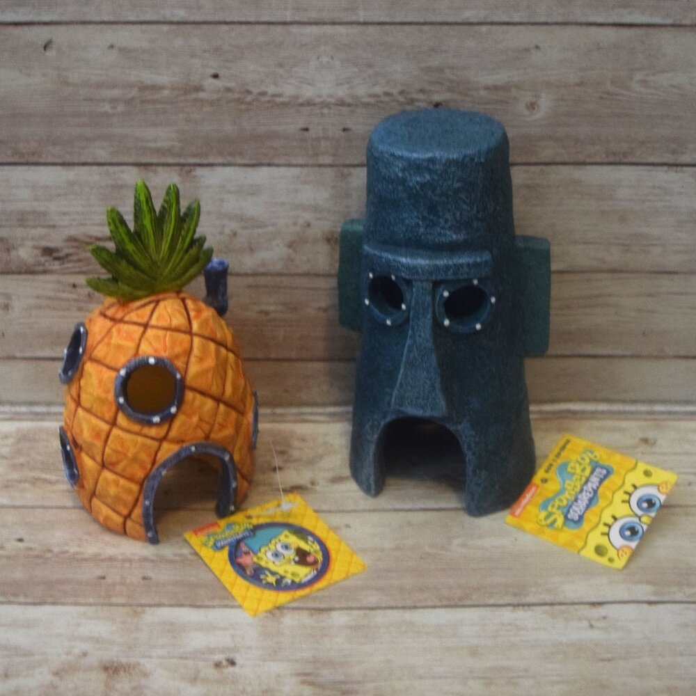 NWT SpongeBob SquarePants Aquarium Decor - 2 Piece Bundle